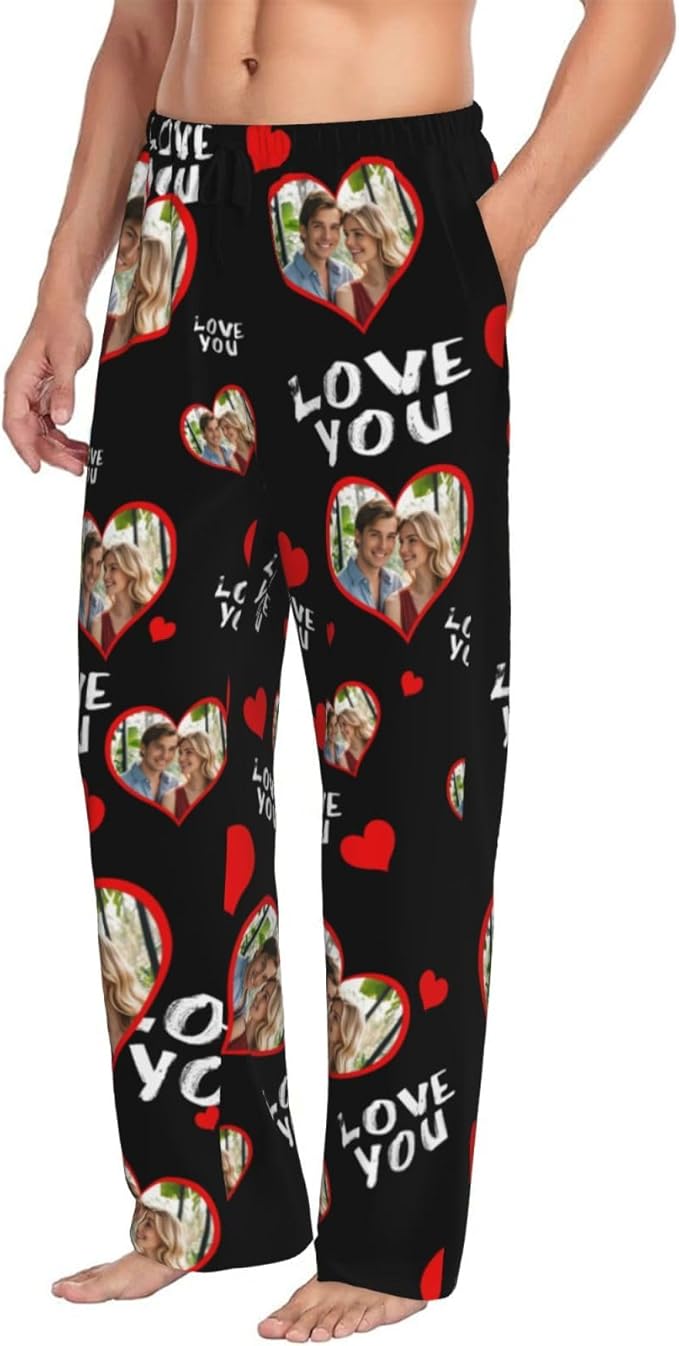 Custom Pajama Pants with Face customized PJ Pants Christmas Valentine gifts for Men Women
