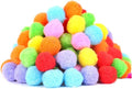 PET SHOW 100pcs 1.5"/3.8cm Cat Toy Balls Bulk Soft Kitten Pompon Toys Indoor Cats Interactive Playing Quiet Ball Cats Favorite Toy Assorted 10 Colors