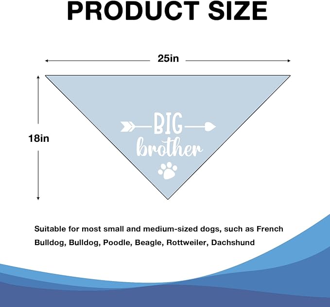 Big Brother Baby Announcement Dog Bandana - Tisubileiry Blue Gender Reveal Prop Scarf Accessory for Dog Lovers