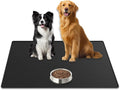 31.8"x23.8" Extra Large Pet Food Mat, Silicone Dog Mats for Food and Water, XL Nonslip Pet Feeding Mats for Floors,Dog Cat Bowl Mat with Raised Edges, Black