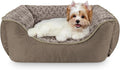 JOEJOY Rectangle Dog Bed for Large Medium Small Dogs - Washable Orthopedic Sofa Bed, Soft Breathable Puppy & Pet Cuddler, Durable Calming Dog Bed with Anti-Slip Bottom, Multiple Sizes, Dark Brown
