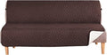 H.VERSAILTEX Futon Cover Reversible Sofa Slipcover Furniture Protector Water Resistant 2 Inch Wide Elastic Straps Sofa Bed Pets Kids Dog Cat Fit Sitting Width Up to 70"(Futon, Brown/Beige)
