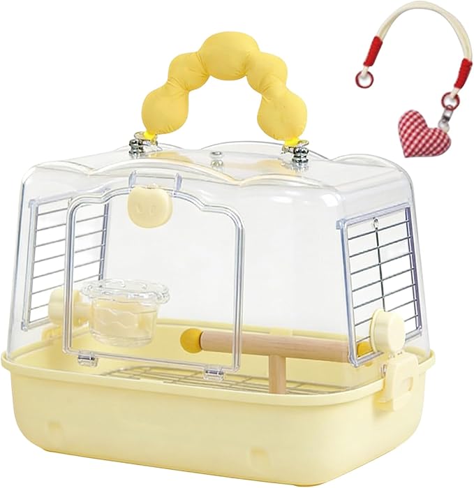 Bird Carrier Bag, Clear Travel Bird Tote, Portable Outing Adventure Carrier, Soft Padded Construction Feature, Easy Carry Handle Design, Excellent Birds Transport Tool, Budgies Cockatiels Use