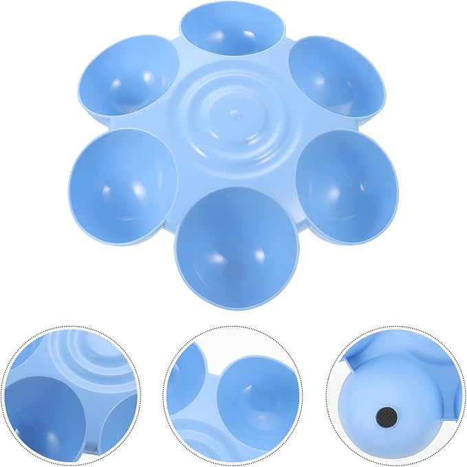Puppy Litter Bowl Cat Bowls Dog Food Water Bowls Flower Shaped 6 Bowls Pet Feeding Dish Multiple Cat Feeder Dog Treats Dispenser for Puppy Kitten Blue Feeding Station