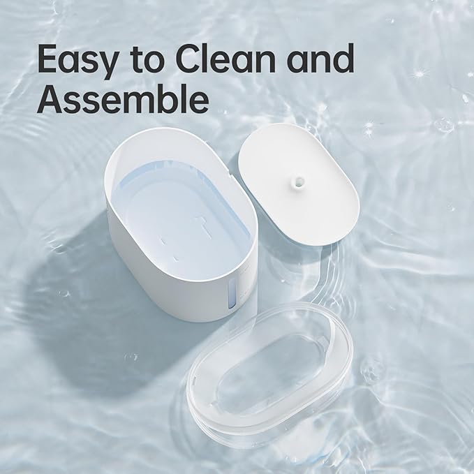 Automatic Pet Water Fountain 2.5L Capacity Water Dispenser, Ultra-Quiet Pump, Multi-Filtration System, BPA-Free Material for Cats, Easy to Clean and Assemble S1 Lite White