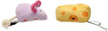 Pearhead Hide and Squeak Teaser Cat Toys, Crinkle and Rope Catnip Mouse and Cheese Plush Set, Playtime Pet Accessory, Must Have Play Accessories