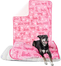 Franco Pet Barbie Super Soft Cozy Waterproof Sherpa-Backed Blanket Throw for Medium Dogs, Couch/Bed/Car, 40x50 (Officially Licensed Product)