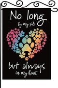 No long by my side but always in my heart Garden Flag,Pet Memorial Garden Flag,Lost Pet Memorial Gifts Outside Decorations Yard Lawn Farmhouse Double Sided.12 x 18 Inch