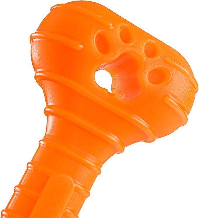 Jersey Dog Co Chompi Dog Bone, Rubber-Free Fillable Dog Bone Treat Holder, Safe Puppy Chew Toys, Made in USA Dog Toy 7" Long