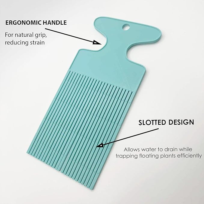 Aquarium Duckweed Removal Tool, 6.5 x 3 inch Floating Plant Comb Spatula, Aquatic Tank Cleaning Tool