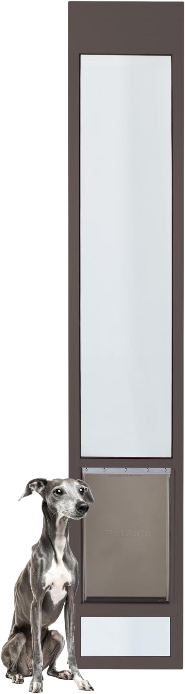PetSafe Sliding Glass Pet Door - No-Cut DIY Install Doggy Door for Renters - Aluminum Frame - Adjustable Height 75 7/8" to 80 11/16" - Ideal for Large Dogs Up to 130 lb - Bronze