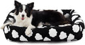 JOEJOY Medium Dog Bed Medium Size Dog, Rectangle Washable Orthopedic Pet Bed with Removable Zipper Cover, Cute Soft Calming Puppy Pet Bed with Jacquard Shaggy Plush & Non Skid Bottom