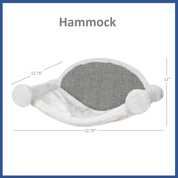 Trixie Wall Mounted Cat Lounge Set with Hammock & Condo – Climbing Shelves with Plush Condos & Sisal Steps – Wall-Mounted Cat Furniture for Scratching & Lounging – Gray, 18.75 x 11 x 11.25 in
