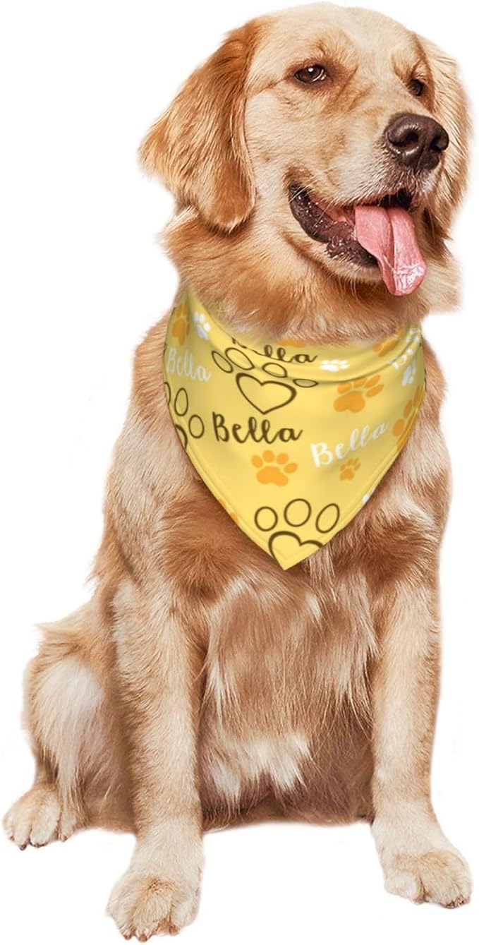 Custom Pet Scarf Personalized Dog Bandana with Name Personalized Add Your Text Bibs Triangle Head Scarfs Gift for Small Medium Large Dogs Cats Baby Puppy Pets Accessories