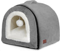 Cat Bed for Indoor Cats，Foldable cat cave，Anti-Slip & Water-Resistant Bottom，cat Houses for Indoor Cats or Small Dogs, Kitten Tent, Rabbit Bed (Dark Grey, L:(17.5"×16.9"×15.9"))