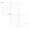 Babelio Baby Gate for Stairs, Kitchen & Doorways, No Bottom Bar| Easy Installation| One-Handed Operation| Auto-Close| Hardware Mount (Drill Needed) Safety Dog Gate (White - 2 Pcs, 26-43" W, 28" H)