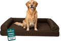 Furhaven Orthopedic Dog Bed for Large Dogs w/ Removable Bolsters & Washable Cover, For Dogs Up to 95 lbs - Plush & Suede Sofa - Espresso, Jumbo/XL