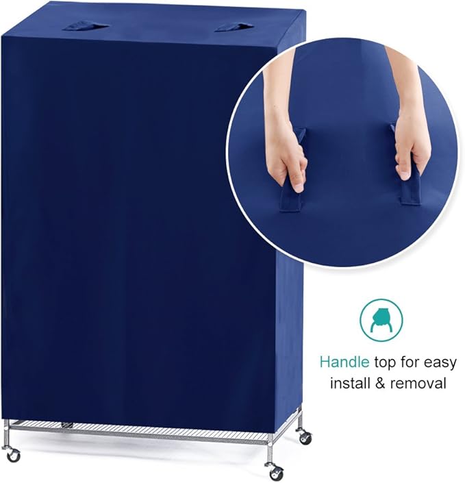 PONY DANCE Pets Product Universal Birdcage Cover Blackout & Breathable Birdcage Cover for Pets' Good Night, Large, Blue, 35 L x 25 W x 47 Inches H