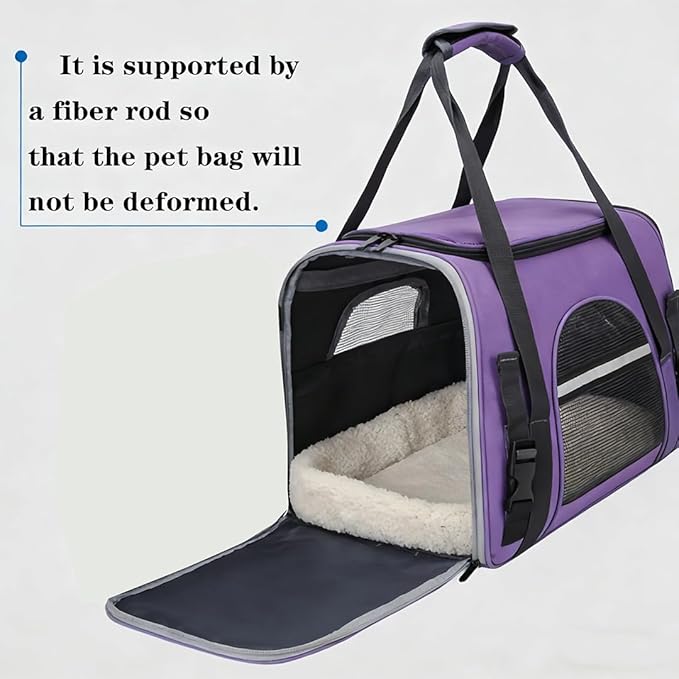 Cat Carriers, Dog Carriers, Pet Carriers – Airline-Approved Soft-Sided Bag for Cats & Small Dogs (Up to 15 lb), Foldable, Breathable Mesh, Privacy Cover, Washable & Lightweight