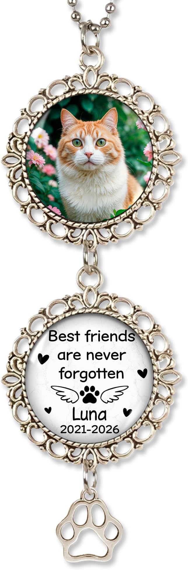 Hyturtle Personalized Pet Memorial Car Hanging Ornament - Custom Photo Pet Memorial Gifts Rearview Mirror Hanging Accessories - Loss of Dog Sympathy Gift - Dog Remembrance Gifts
