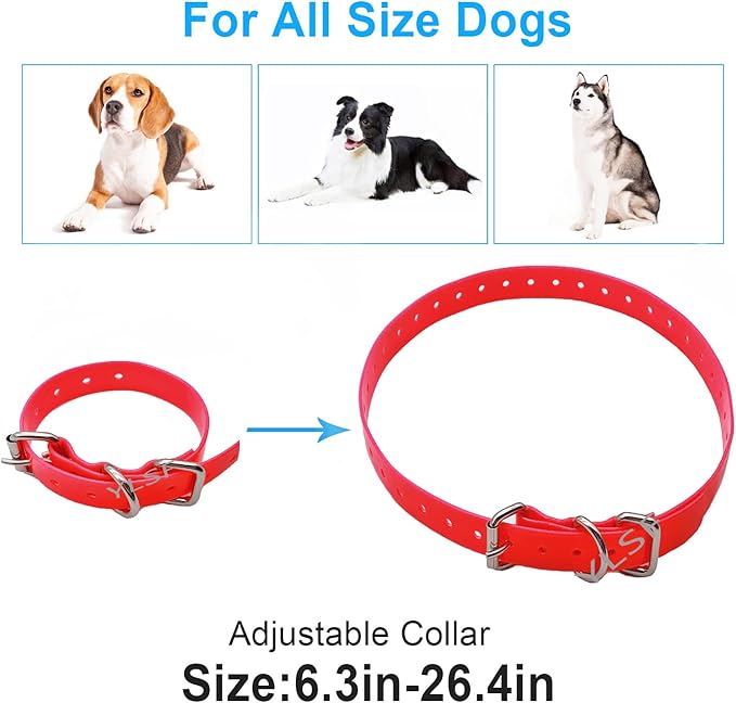 Dog Collar Strap for Most of Electronic Training Shock Collar Receivers-Adjustable Durable Waterproof Odorless 3/4 Inch Collar Replacement for Barking Fence-Pet TPU Collar Strap