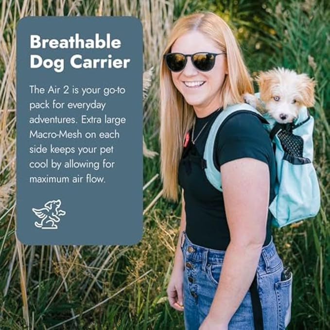 K9 Sport Sack Air 2 - Small, Light Grey - Ideal for Dogs with 13-16” Back Length - Durable, Breathable Backpack-Style Carrier - Perfect for Walks, Short Hikes & Public Transportation