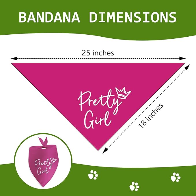 Pretty Girl Dog Bandana Funny Birthday Dog Bandana for Large Medium Small Cats Dogs Pink Puppy Girls Photo Prop Pet Scarf Accessories Christmas Puppy Girl Gifts