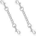 YUEPET 2 Pack 8.3 Inches Metal Dog Collar Safety Clips Heavy Duty Duble Ended Doggie Harness Collar Connector Stainless Steel Backup Clip for Dogs