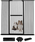 Lumizone Extra Tall Cat Gate 61.02" High Pressure Mounted Extra Wide 59.25"-63.38" (17Sizes) 1.37" Gap No Drilling Auto-Close Tall Pet Gate for Dogs (Black, 59.25"-63.38" W)
