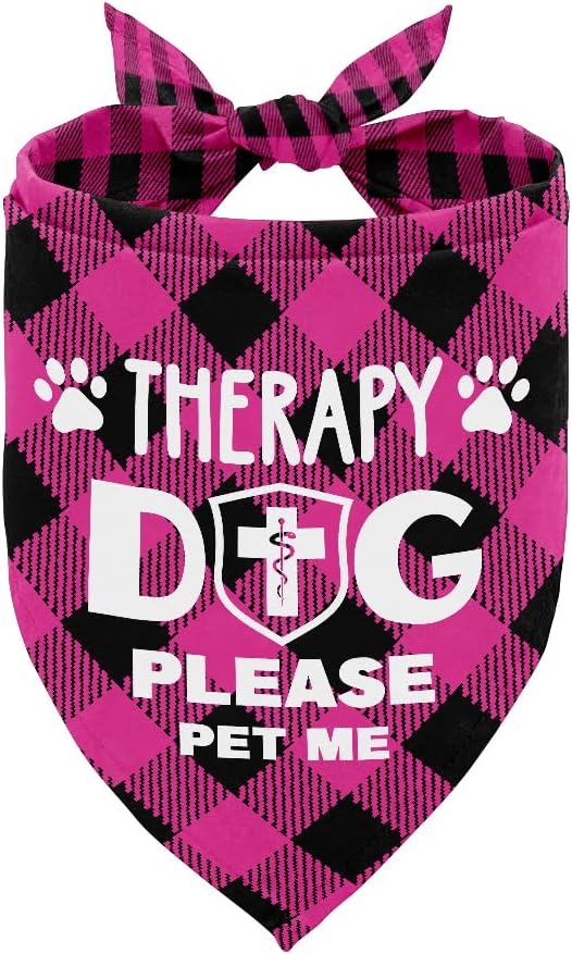 Dog Bandana, Therapy Dog Please Pet Me with, Dogs Scarf Classical Printing, Dogs Scarf Accessories, Doggy Kerchief Pet Kerchief, Christmas Birthday Thanksgiving Doggy Gift A02