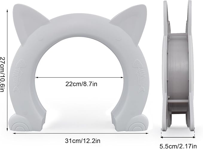 Wordcam Large Cat Door Interior Door, XL Indoor Cat Door, Pet Doors for Cats, Kitties and Small Dogs (White)