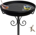 38In Freestanding Bird Bath for Outside, Detachable Birdbaths with Metal Stake, Bird Bath Feeder Bowl for Outdoors Garden Patio Yard Lawn,Sturdy Upgraded 5 Pronged Base (Black)