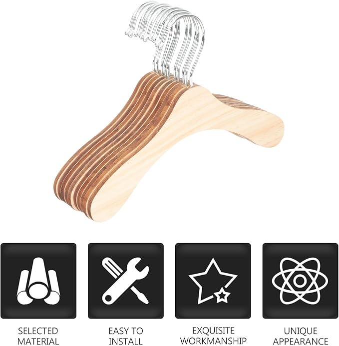 10pcs 8.66-inch Wear-Resistant Wooden Pet Hangers for Dogs and Cats, Household Dog Clothes Hangers, Sturdy Cat Accessories for Daily Clothing Organization