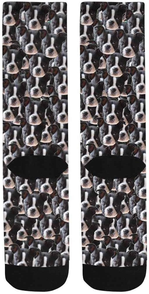 Custom Face Socks, Personalized Dog Lover Pet Photo Picture on Socks Unisex Athletic Crew Socks for Men Women
