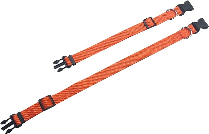 Adjustable Nylon Dog Collar, pet Collar 1 Inch 3/4 Inch 5/8 Inch Wide, for Large Medium Small Dogs (L(1" x 16-23"), Orange)