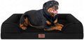 Comfort Expression Orthopedic Dog Bed for Extra Large Dogs 48x30 Inch, Waterproof Egg Crate Foam XXL Pet Bed with Removable Bolsters, Dog Couch with Washable Cover & Non-Slip Bottom, Black