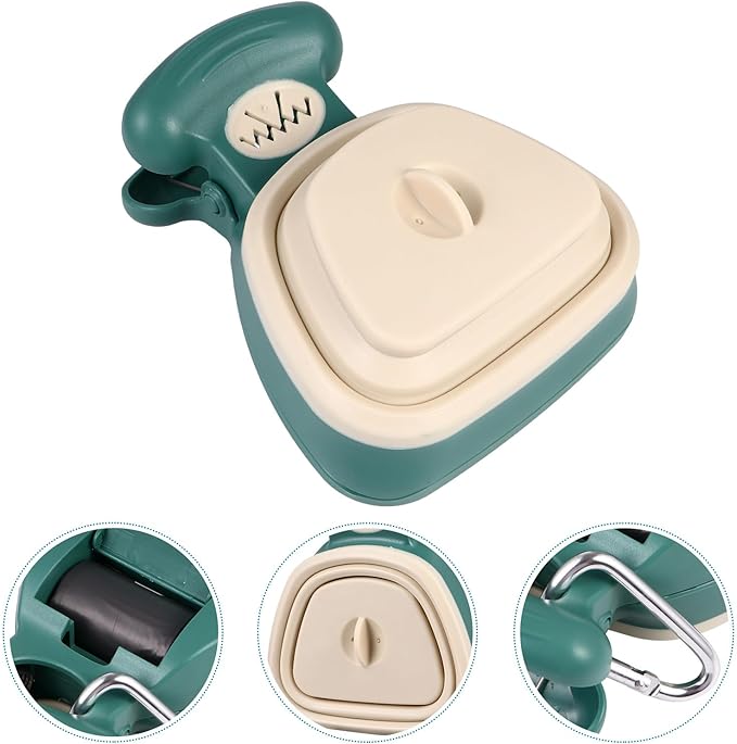 Portable Foldable Pet Pooper Scooper with Clip, Small Mustard Green Dog Waste Pickup Tool for Outdoor Use, Lightweight Plastic Puppy Poop Scoop for Travel and Walks