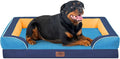 Comfort Expression Orthopedic Dog Bed for Extra Large Dogs 45x35 Inch, Waterproof Egg Crate Foam XL Pet Bed with Removable Bolsters, Dog Couch with Washable Cover & Non-Slip Bottom, Houston