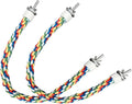 2PCS Bird Rope Perches, Colorful Cotton Parrot Toys Comfy Perch for Rope Bungee Bird Toy 21 Inch