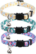 3 Pack Cat Collar Floral with Bell Breakaway Adjustable Flower for Cats Kitten
