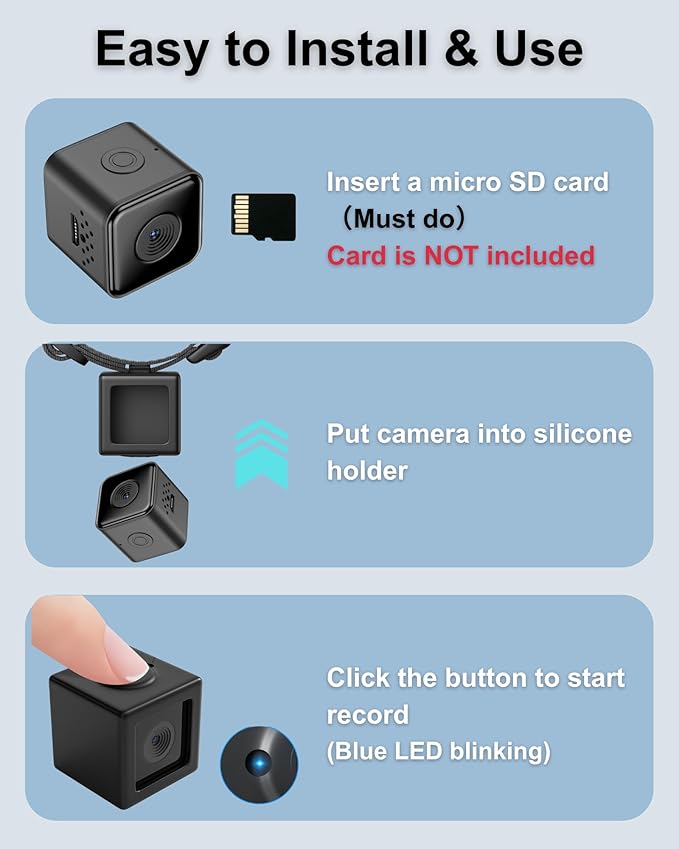 Cat Camera Collar 1080P HD Video Recording Pet POV Cam, NO WiFi NO APP, Mini Action Cameras for Cats/Dogs Tracking(No Micro-SD Card Included)