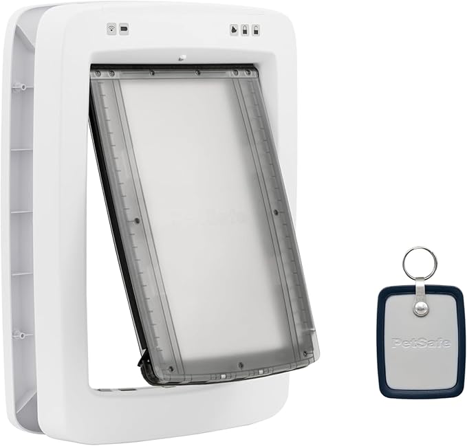 PetSafe SmartDoor App-Controlled Pet Door (Large), Made for Multiple Pets, Selective Entry and Exit, Control Through Your Phone, Smart Dog Door, Wi-Fi Enabled (White - Large)