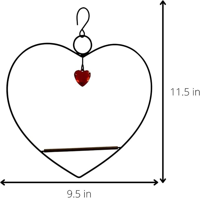 Songbird Essentials Hummingbird Swing - Tweet Heart Birdie Swing - Black Metal Hummingbird Perch
