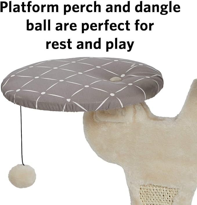 MidWest Homes for Pets Salvador Cat Tree with Built-in Sisal Scratching Pad & Cat Look-Out Lounge, Mushroom/Diamond Pattern