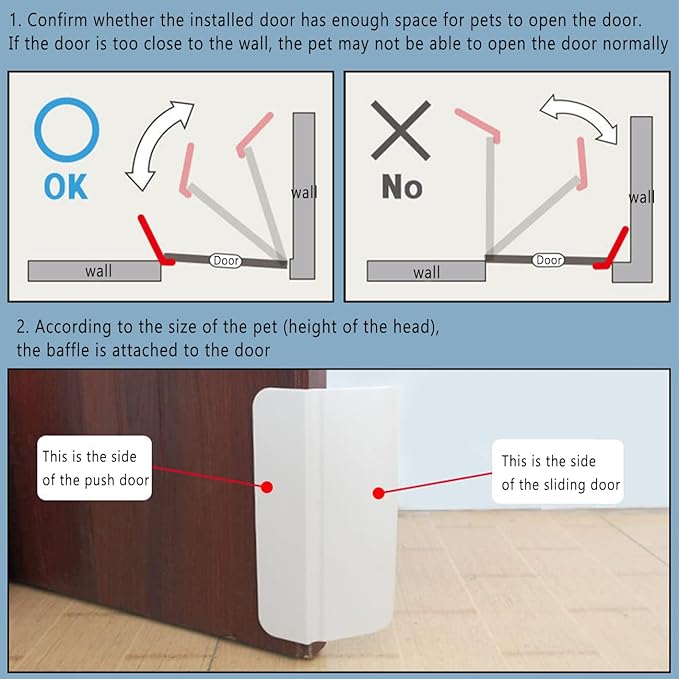 Pets Automotic Door Opener, Automatic Lockable Pet Dog Door Automatic Gate Opener Dogs Cats Door, Cat Private Handle Pet Door for Bedroom Bathroom - Push to Open Pet Private Access Door