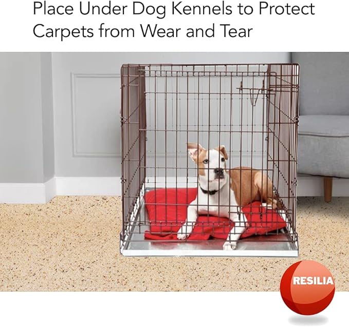RESILIA Under Pet Cage Mat for Bird Cages, Reptile Aquariums, Dog Kennels, Water-Resistant Pad for Carpeted Floors and Surfaces, 30 Inches x 48 Inches, Black