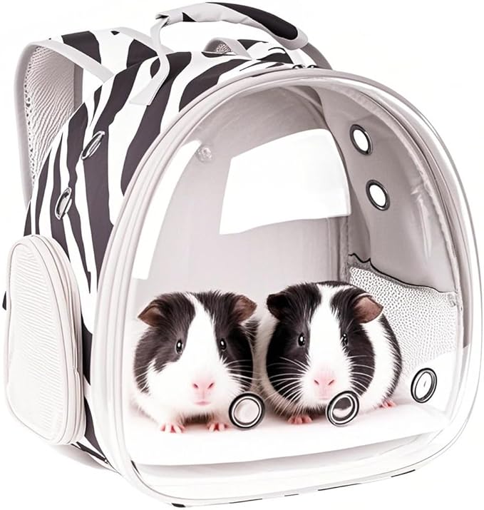 Portable Small Animal Backpack Travel Breathable Pet Carrier Bag Cages for Guinea Pig, Rabbit, Bearded Dragon, Squirrel, Tortoise, Bird, Lizard, Sugar Glider