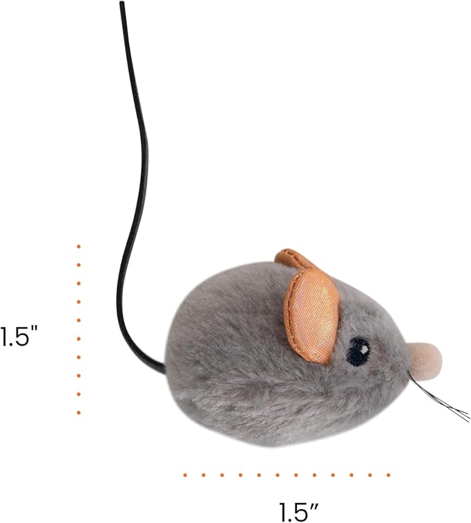 Catstages Squeak Squeak Mouse Cat Toy with Touch-Activated Sound & Catnip,Gray,(Pack of 2)