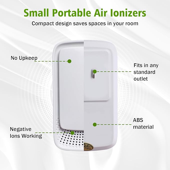 2026 New 6 Pack Plug In Air Ionizers-Negative Ion Air Purifier for Home Silent Work Air Cleaner for Bathroom,Living Room,Office,Kitchen,Pet Room,Portable Ionic Air Purifier for Bedroom(6)