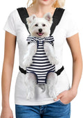 YUDODO Pet Dog Carrier Backpack Adjustable Dog Front Carrier, Legs Out Easy-Fit Dog Travel Backpack Carrier for Hiking Camping for Small Medium Dogs Cats and Rabbits (Medium, C-Blue White Strip)